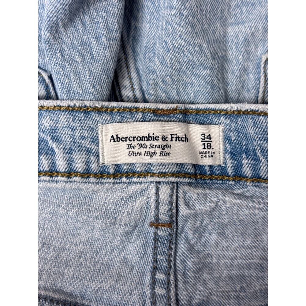 Abercrombie & Fitch Jeans 34 / 18L Womens 90s Straight Ultra High Denim - Picture 6 of 7